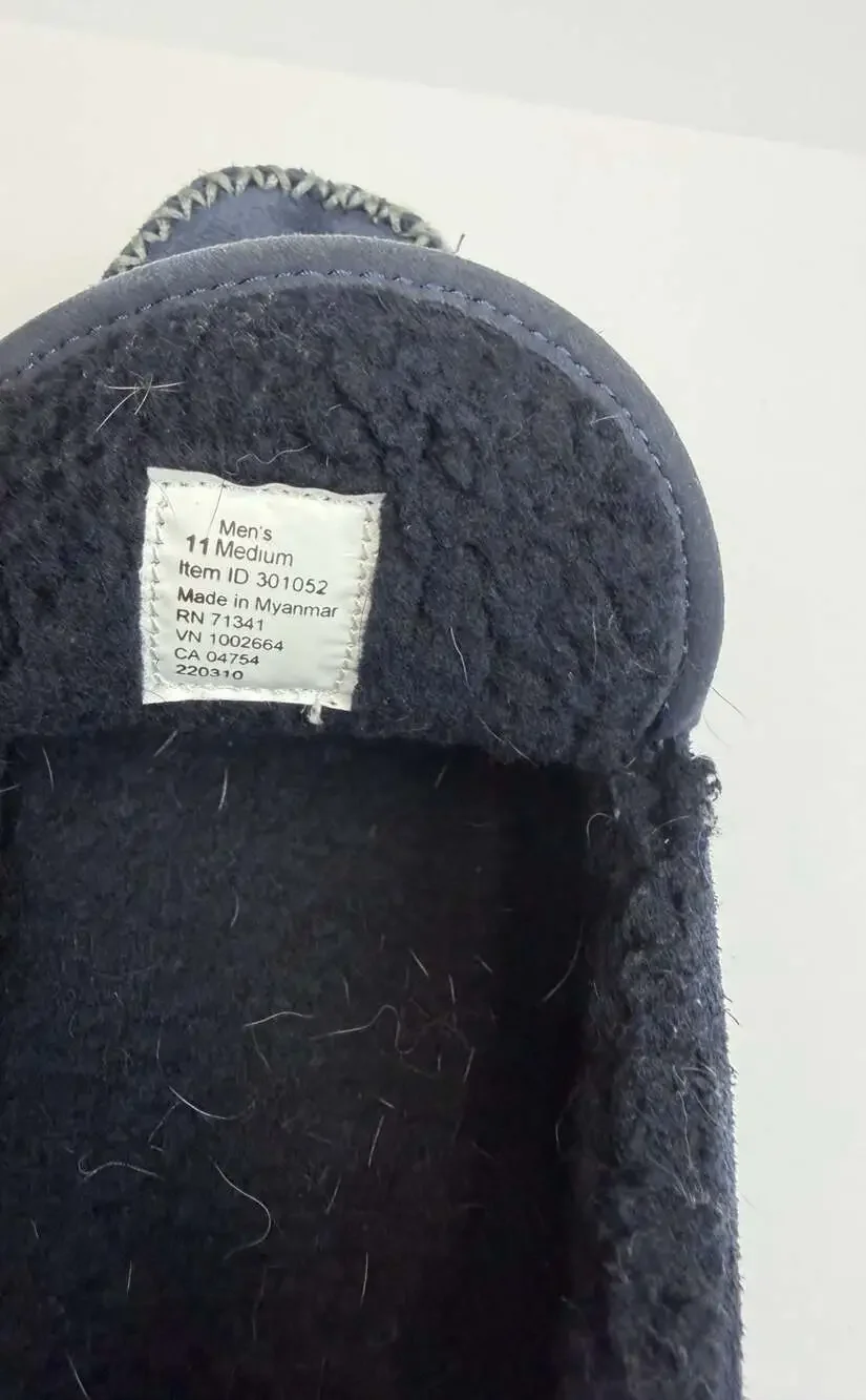L.L.Bean Men's Mountain Suede Moccasin Slippers in Carbon Navy Sz 11 M